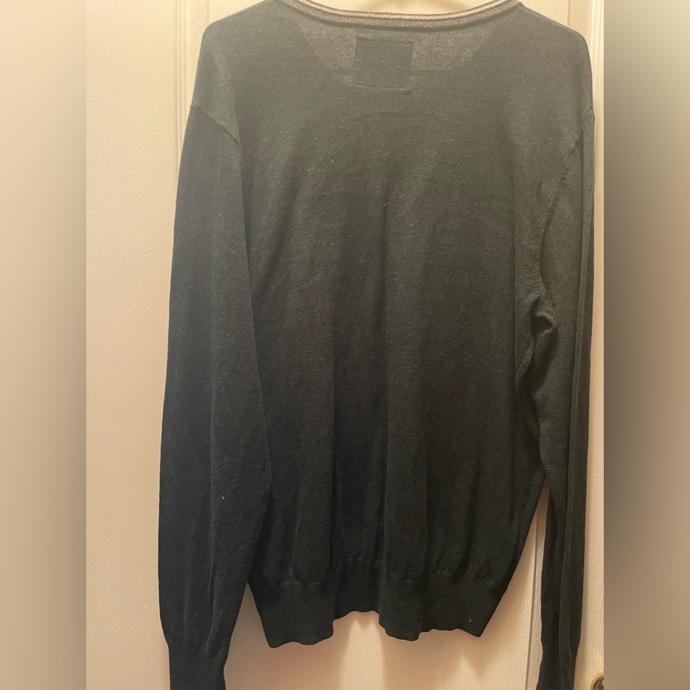 American Eagle Outfitters Men's blue Green V-Neck Sweater - Picture 3 of 3